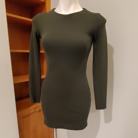 Zara White Black Collection Green Dress Size S - Picture 2 of 9
